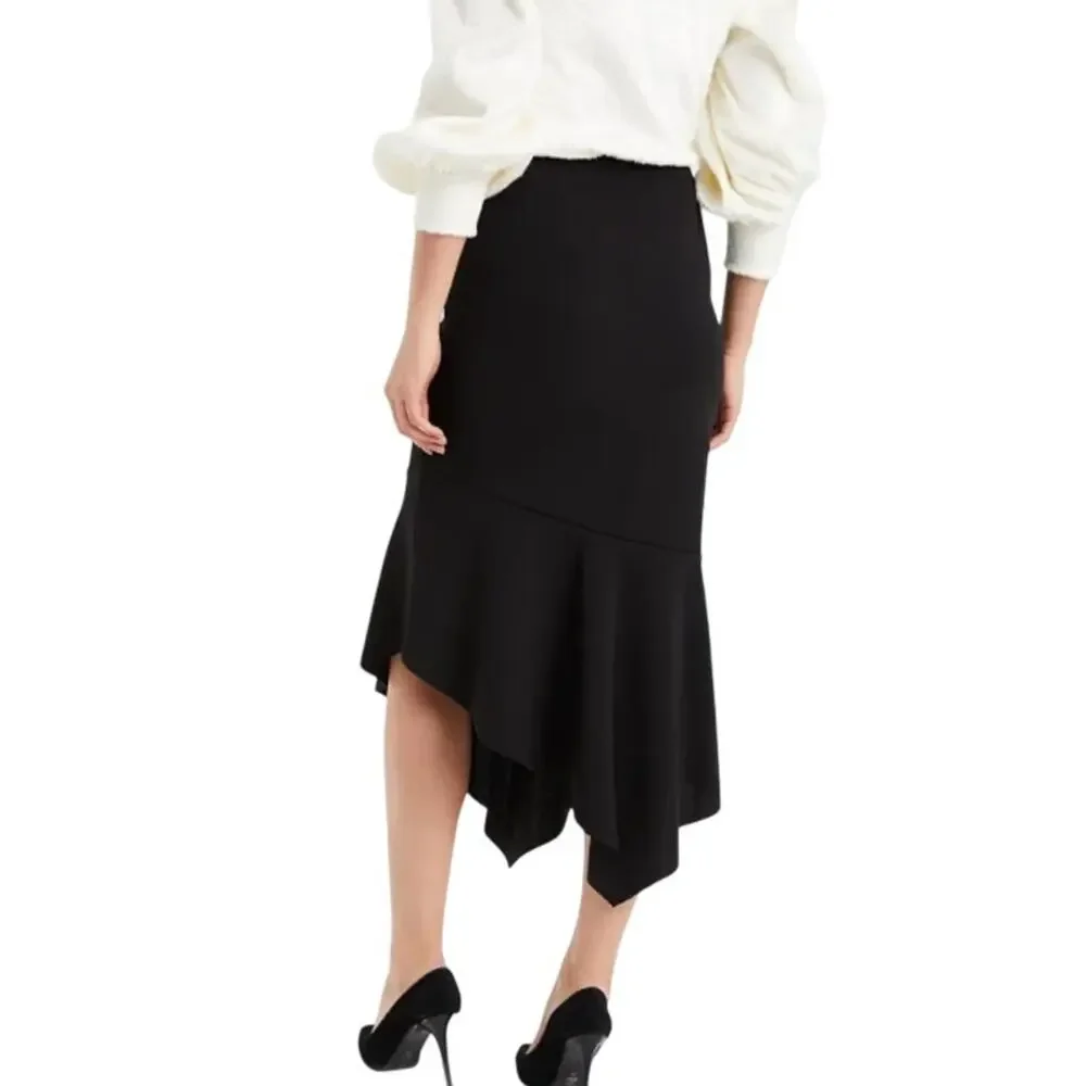 Laranor Skirt Womens 4xl Black Flywheel Detail Asymmetrical Cut Diver Crepe NWT - Picture 3 of 11